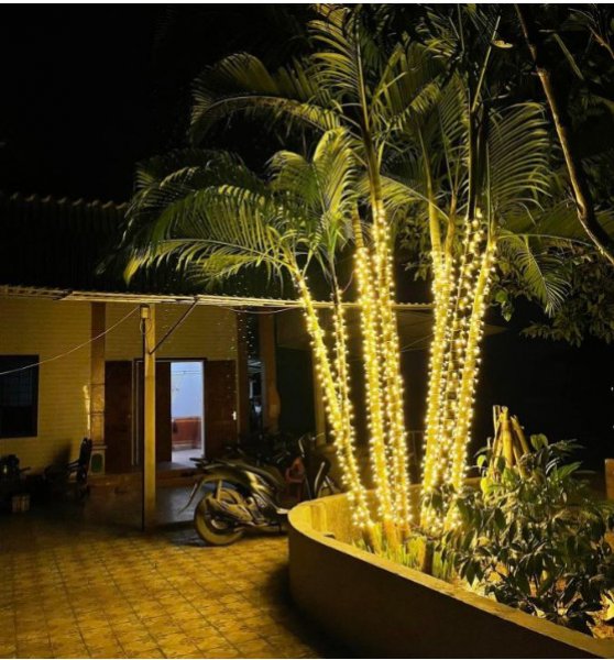 LED F5 LED đúc F5 đế 9mm chống nước 12V vàng chanh cuộn 3m 50 bóng